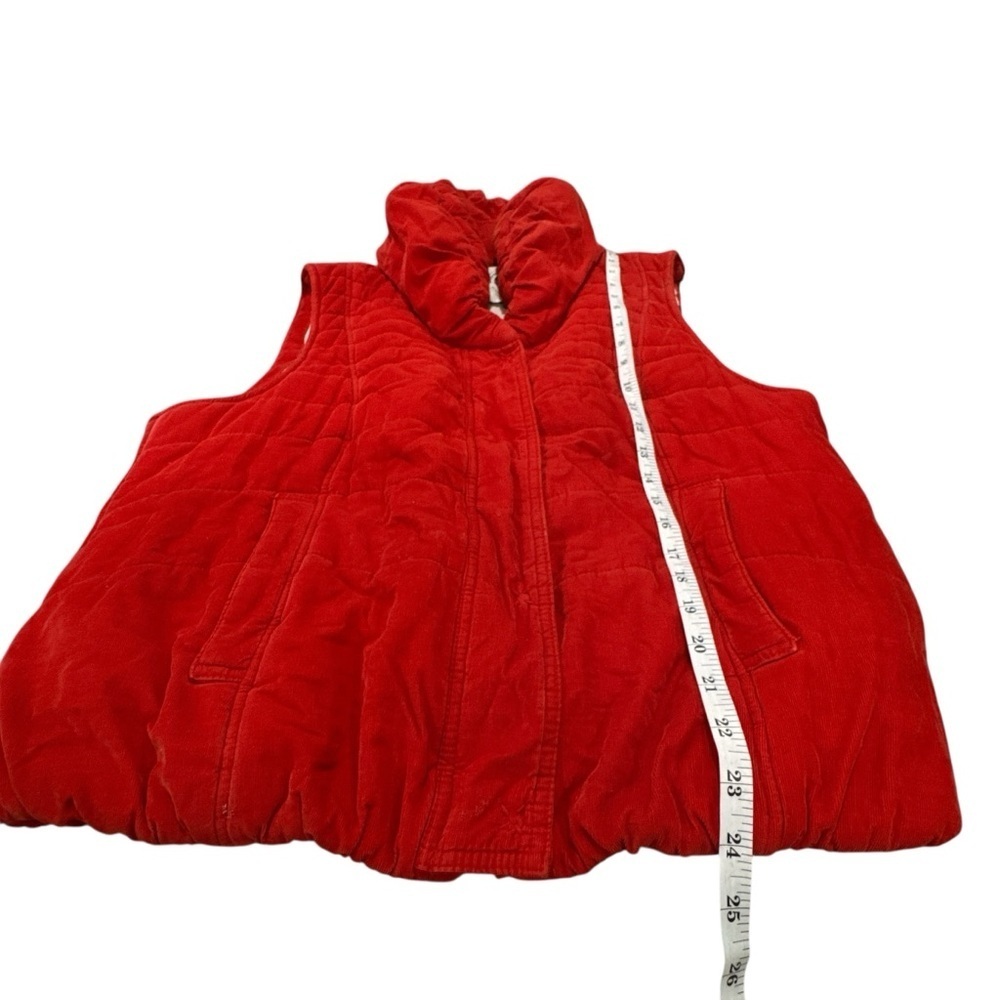 Daughters of the Liberation Woman’s Vest Velvet Zip Snap Up Pockets Puffer Sz L - Picture 3 of 7